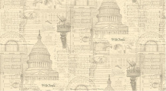 3-Yard Cut - 3 Sisters Patriotic Constitution Parchment WIDEBACK 108" Wide Government Fabric - Moda Fabrics Quilting Cotton Fabric