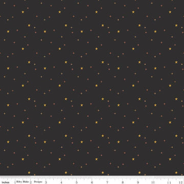 SALE Sparkler Star Charcoal Black SPARKLE Fabric - SC651 - Riley Blake Quilting Cotton Fabric