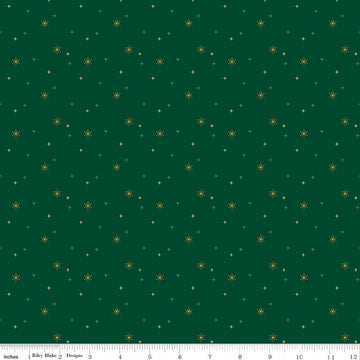 SALE Sparkler Snowflake Christmas Green SPARKLE Fabric - SC652 - Riley Blake Quilting Cotton Fabric