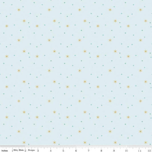 SALE Sparkler Snowflake Iceberg Blue SPARKLE Fabric - SC652 - Riley Blake Quilting Cotton Fabric
