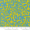 Image of True to Hue Obsura Citronized quilting cotton fabric by Alli K Design for Moda Fabrics. Features flowers on a green background. Cute Little Fabric Shop.