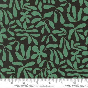 Image of True to Hue Obsura Composed quilting cotton fabric by Alli K Design for Moda Fabrics. Features flowers on a green background. Cute Little Fabric Shop.