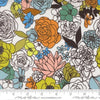 Image of True to Hue Florals Love Dove quilting cotton fabric by Alli K Design for Moda Fabrics. Features flowers on a white background. Cute Little Fabric Shop.
