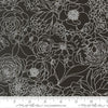 Image of True to Hue Florals Black as Night White quilting cotton fabric by Alli K Design for Moda Fabrics. Features flowers on a black background. Cute Little Fabric Shop.