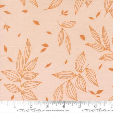 Image of True to Hue Falling Leaves Blush quilting cotton fabric by Alli K Design for Moda Fabrics. Features leaves on a pink background. Cute Little Fabric Shop.