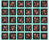 Fluttering Gardens Butterfly & Floral Patches Panel Light Turquoise Blue Floral Fabric - 31728 Q - QT Fabrics Quilting Cotton Fabric
