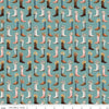 Image of Cowgirl Boots Blue quilting cotton fabric by Echo Park Paper Co. for Riley Blake Designs. Features cowboy boots on a blue background. Cute Little Fabric Shop.