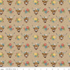 Image of Cowgirl Highland Cows Brown quilting cotton fabric by Echo Park Paper Co. for Riley Blake Designs. Features cows on a brown background. Cute Little Fabric Shop.