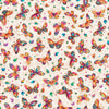 Image of Fluttering Gardens Butterflies Oatmeal quilting cotton fabric by Morris Creative Group for QT Fabrics. Features butterflies on a cream background. Cute Little Fabric Shop.