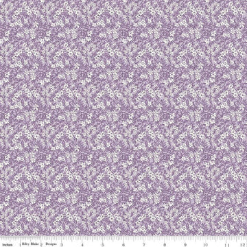 Image of Daybreak on the Prairie Spring Floral Purple quilting cotton fabric by Modern Prairie for Riley Blake Designs. Features flowers on a purple background. Cute Little Fabric Shop.