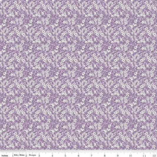 Image of Daybreak on the Prairie Spring Floral Purple quilting cotton fabric by Modern Prairie for Riley Blake Designs. Features flowers on a purple background. Cute Little Fabric Shop.