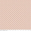Image of Daybreak on the Prairie Geo Peach quilting cotton fabric by Modern Prairie for Riley Blake Designs. Features flowers on a pink background. Cute Little Fabric Shop.