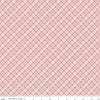 Image of Daybreak on the Prairie Plaid Rose quilting cotton fabric by Modern Prairie for Riley Blake Designs. Features plaid on a pink background. Cute Little Fabric Shop.