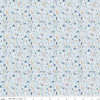 Image of Daybreak on the Prairie Wildflowers Blue quilting cotton fabric by Modern Prairie for Riley Blake Designs. Features flowers on a blue background. Cute Little Fabric Shop.