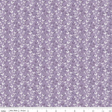 Image of Daybreak on the Prairie Silhouette Floral Purple quilting cotton fabric by Modern Prairie for Riley Blake Designs. Features flowers on a purple background. Cute Little Fabric Shop.