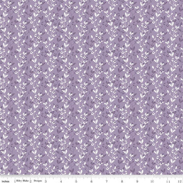 Image of Daybreak on the Prairie Silhouette Floral Purple quilting cotton fabric by Modern Prairie for Riley Blake Designs. Features flowers on a purple background. Cute Little Fabric Shop.