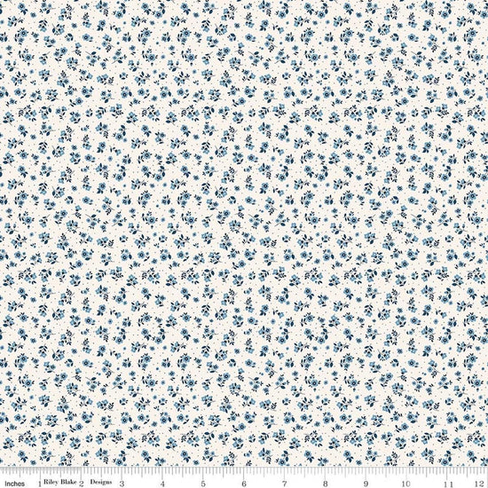 Image of Daybreak on the Prairie Ditsy Cream quilting cotton fabric by Modern Prairie for Riley Blake Designs. Features flowers on a cream background. Cute Little Fabric Shop.