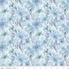 Image of Daybreak on the Prairie Floral Blue quilting cotton fabric by Modern Prairie for Riley Blake Designs. Features flowers on a blue background. Cute Little Fabric Shop.