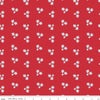 Image of Firework Fields Floral Red quilting cotton fabric by Gracey Larson for Riley Blake Designs. Features flowers on a red background. Cute Little Fabric Shop.