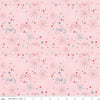 Image of Firework Fields Fireworks Pink quilting cotton fabric by Gracey Larson for Riley Blake Designs. Features fireworks on a pink background. Cute Little Fabric Shop.