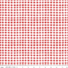 Image of Firework Fields Gingham Red quilting cotton fabric by Gracey Larson for Riley Blake Designs. Features gingham on a red background. Cute Little Fabric Shop.