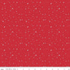 Image of Firework Fields Fireflies Red quilting cotton fabric by Gracey Larson for Riley Blake Designs. Features dots on a red background. Cute Little Fabric Shop.
