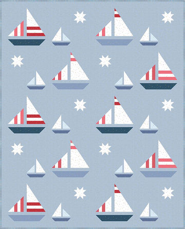 Stripey Sails & Stars Quilt Kit - Sparkler - Melissa Mortensen - Riley Blake Designs - Pattern Quilt Kit -  Quilting Cotton