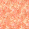 Image of Serenity Mottled Blender Peach quilting cotton fabric by Morris Creative Group for QT Fabrics. Features flowers on an orange background. Cute Little Fabric Shop