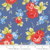 2yd 28" End of Bolt - Rosie Denim Jeans Blue Floral Fabric WIDEBACK 108" Wide - Moda Fabrics Quilting Cotton Fabric