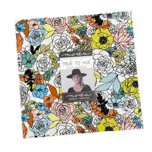 SALE True to Hue Layer Cake Floral Fabric - 11560LC - 42-pieces Precut - Moda Fabrics Quilting Cotton Fabric