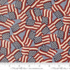 Image of America 250 Years Flags Steel Blue quilting cotton fabric by Deb Strain for Moda Fabrics. Features flags on a blue background. Cute Little Fabric Shop.