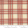 Image of America 250 Years Plaid Parchment Red quilting cotton fabric by Deb Strain for Moda Fabrics. Features plaid on a cream background. Cute Little Fabric Shop.