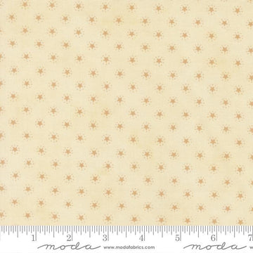 Image of America 250 Years Starbright Parchment Tan quilting cotton fabric by Deb Strain for Moda Fabrics. Features stars on a cream background. Cute Little Fabric Shop.