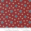 Image of America 250 Years Tossed Stars Brave Crimson quilting cotton fabric by Deb Strain for Moda Fabrics. Features stars on a red background. Cute Little Fabric Shop.