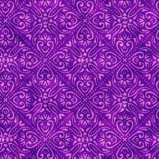 Creepin' It Real Scroll Medallion Purple Fabric - 30392 - QT Fabrics - Quilting Cotton Fabric