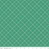 Image of Berry & Sage Plaid Alpine quilting cotton fabric by Lori Holt for Riley Blake Designs. Features plaid on a green background. Cute Little Fabric Shop.