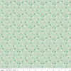 Image of Berry & Sage Daisy Sage quilting cotton fabric by Lori Holt for Riley Blake Designs. Features flowers on a green background. Cute Little Fabric Shop.