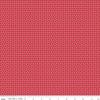 Image of Berry & Sage Flower Bed Tea Rose quilting cotton fabric by Lori Holt for Riley Blake Designs. Features flowers on a red background. Cute Little Fabric Shop.