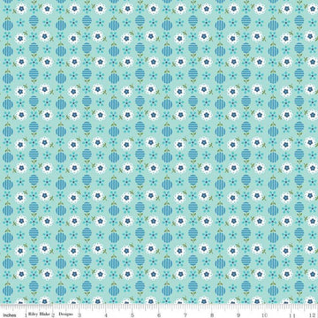 Flea Market Apron C10225 Songbird - Riley Blake Designs - Floral Flowers Blue - Lori Holt  - Quilting Cotton Fabric