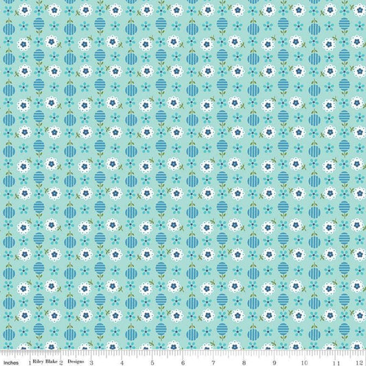 Flea Market Apron C10225 Songbird - Riley Blake Designs - Floral Flowers Blue - Lori Holt  - Quilting Cotton Fabric