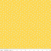 Image of Summer's in Town Daisies Yellow quilting cotton fabric by Sandy Gervais for Riley Blake Designs. Features flowers on a yellow background. Cute Little Fabric Shop.