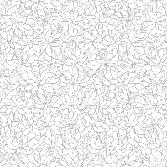 3-Yard Cut - Royale Packed Floral Gray White WIDEBACK 108" Wide Floral Fabric - 31829 - QT Fabrics Quilting Cotton Fabric