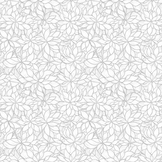 3-Yard Cut - Royale Packed Floral Gray White WIDEBACK 108" Wide Floral Fabric - 31829 - QT Fabrics Quilting Cotton Fabric