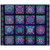 Royale Stained Glass Patches Panel Black Floral Fabric - 31825 - QT Fabrics Quilting Cotton Fabric