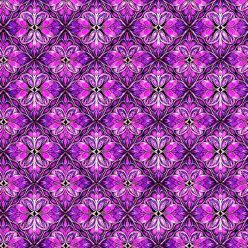 Image of Royale Geo Trellis Magenta quilting cotton fabric by Dan Morris for QT Fabrics. Features a geometric pattern on a purple background. Cute Little Fabric Shop.