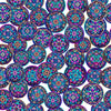 Image of Royale Stained Glass Circles White quilting cotton fabric by Dan Morris for QT Fabrics. Features a geometric pattern on a white background. Cute Little Fabric Shop.