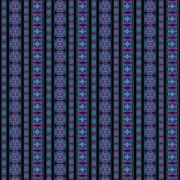 Image of Royale Stained Glass Border Stripe Black quilting cotton fabric by Dan Morris for QT Fabrics. Features stripes on a black background. Cute Little Fabric Shop.