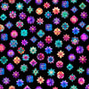 Image of Royale Ditzy Black quilting cotton fabric by Dan Morris for QT Fabrics. Features flowers on a black background. Cute Little Fabric Shop.