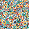 Image of Turbo Tykes Numbers Light Turquoise quilting cotton fabric by Morris Creative Group for QT Fabrics. Features numbers on a blue background. Cute Little Fabric Shop.