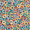 Image of Turbo Tykes Numbers Navy quilting cotton fabric by Morris Creative Group for QT Fabrics. Features numbers on a blue background. Cute Little Fabric Shop.